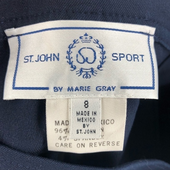 St John Sport Pants Womens 8 High Rise Ankle Zip Stretch Old Money Luxury - Picture 6 of 11